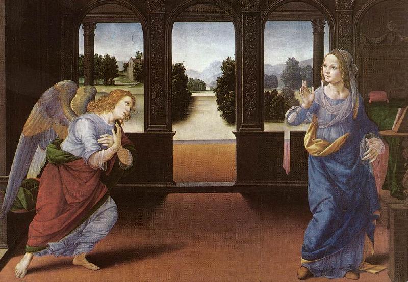 LORENZO DI CREDI Annunciation (detail) sg china oil painting image